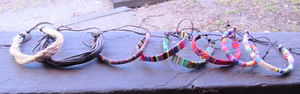 African Handmade Bracelets-Made w/ 100% Hemp Rope/ African Patterns
